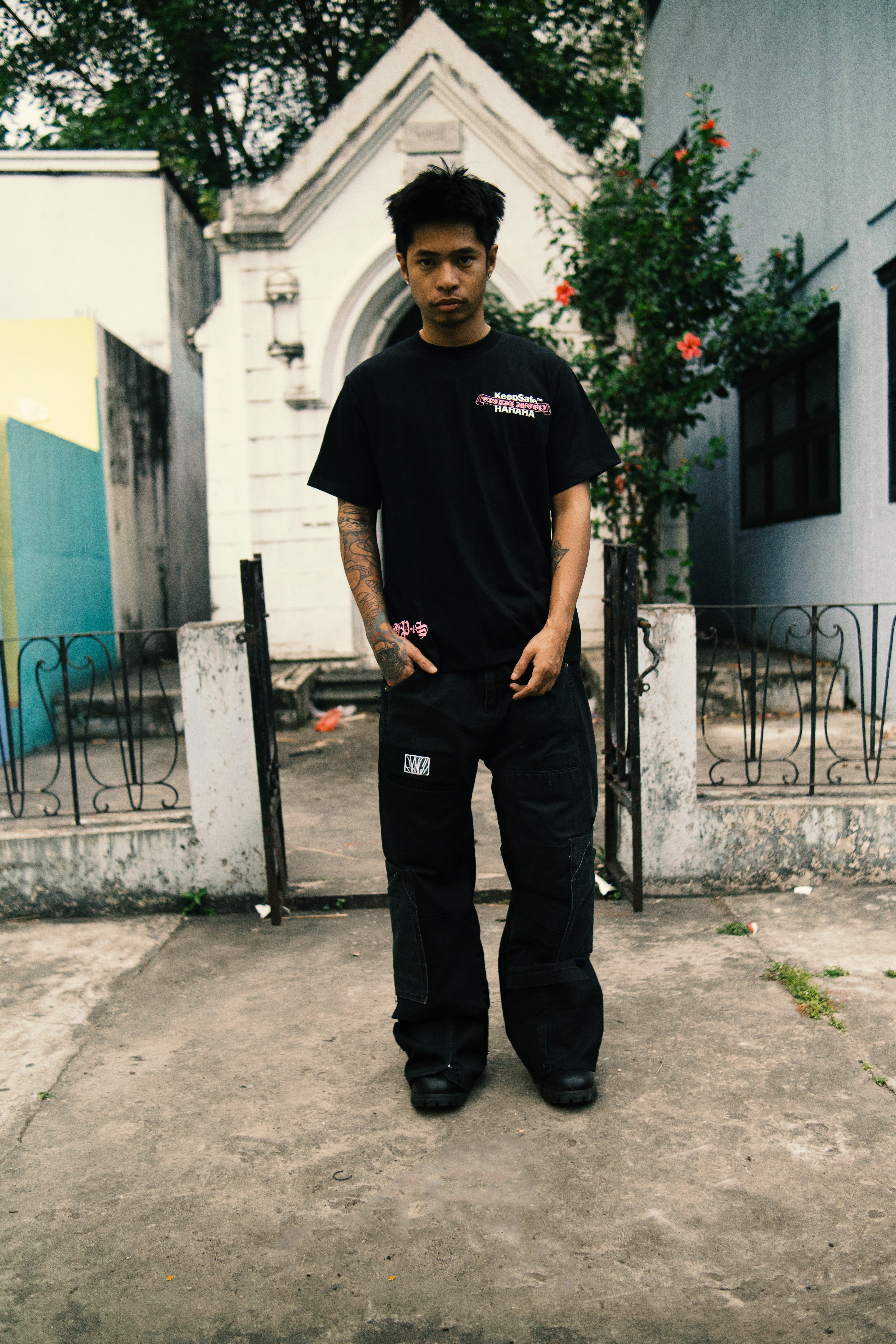 HP + KS REVERSE BANNER PINK TEE